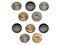 Hand Print 0.6" (15mm) Round Metal Shank Buttons for Sewing - Set of 10